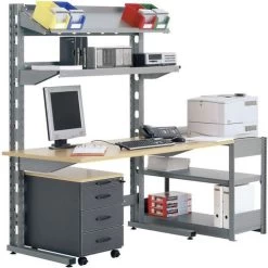 Werkpost Voor PC LxBxH 1306x920x1785 - RAL 9007 Grijs Aluminium - Bito