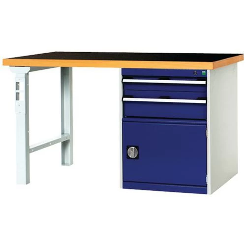 Werkbank Cubio Combi Met 2 Laden + 1 Kast - Breedte 150 Cm - Polyrey - Afbeelding 2