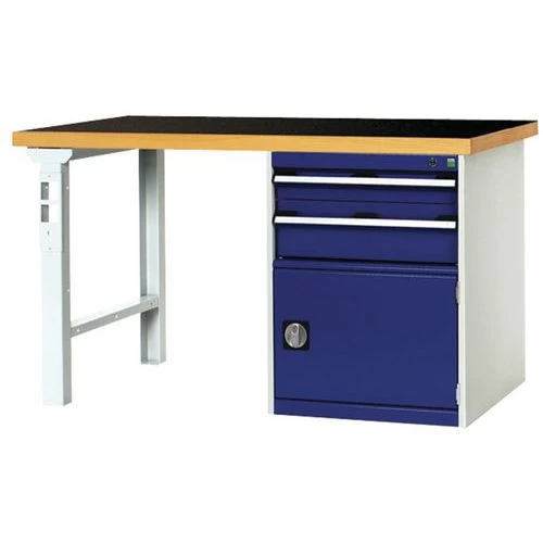 Werkbank Cubio Combi Met 2 Laden + 1 Kast - Breedte 150 Cm - Polyrey - Afbeelding 3