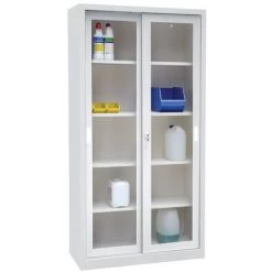 Hoge Kast Uit één Stuk Met Vitrine - Breedte 1000 Mm - Manutan