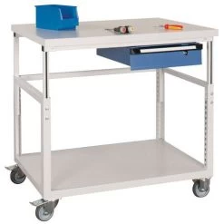 Verrijdbare Werkbank - 1 Legbord, 1 Lade