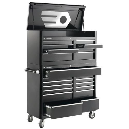 FACOM US Trolley + Commode - 21 Laden, Zwart - Afbeelding 2