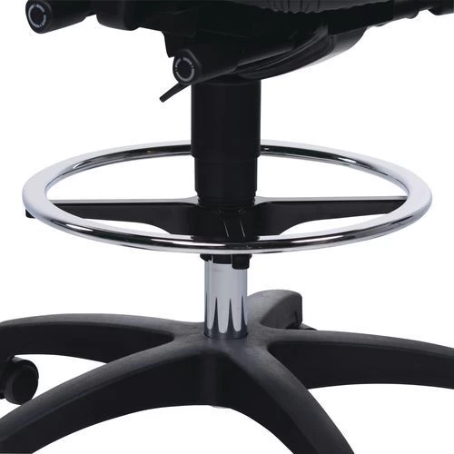 Ergonomische Werkplaatsstoel - Hoog Model, Met Zelfblokkerende Wielen, Met Voetensteun - Manutan - Afbeelding 9