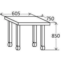Verrijdbare Werkbank Function 60 - 1 Legbord, 1 Lade