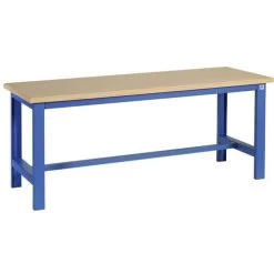 Werkbank SI40 Blad Beukenmultiplex Onderstel Metaal Epoxy Blauw RAL 5015