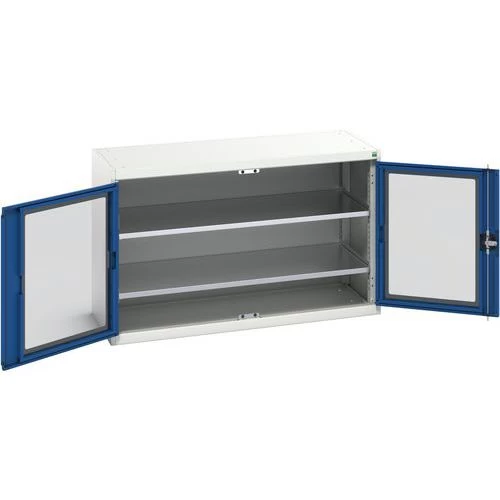 Hoge Kast Verso 1300x550x800mm Met Raamdeur En 2 Legborden - BOTT